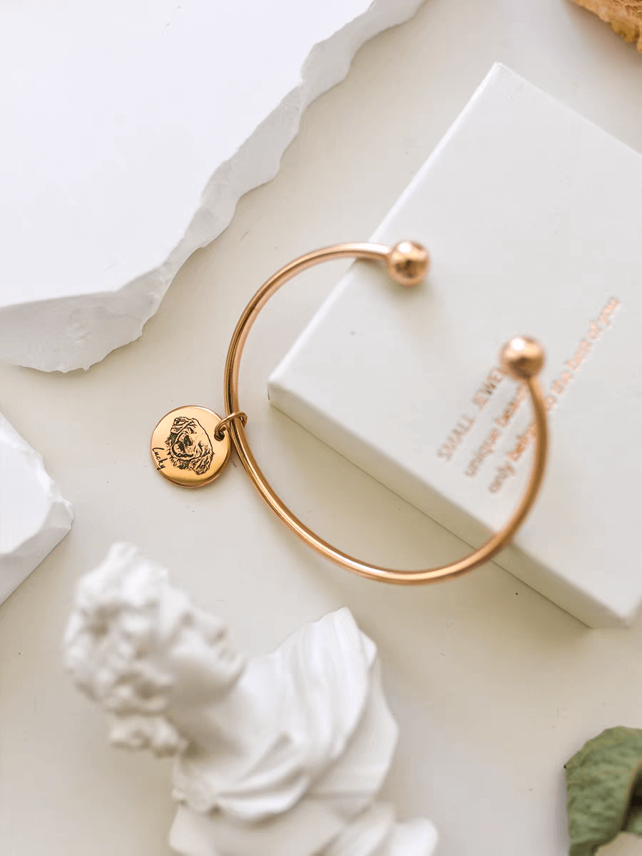 Custom Pet Open Engraved Bracelet