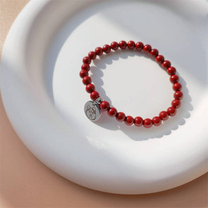 Real Cinnabar Energy Bracelet (Personalized Pet Portrait)