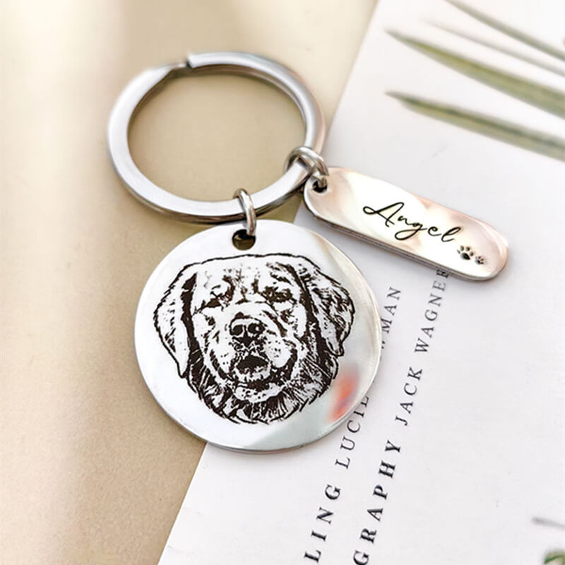 Pet Portrait Keychain(with name)