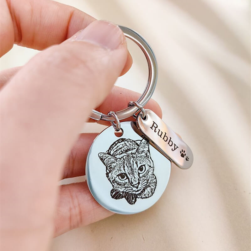 Pet Portrait Keychain(with name)