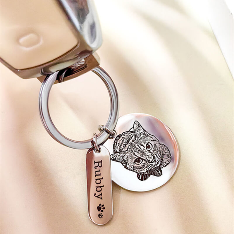 Pet Portrait Keychain(with name)