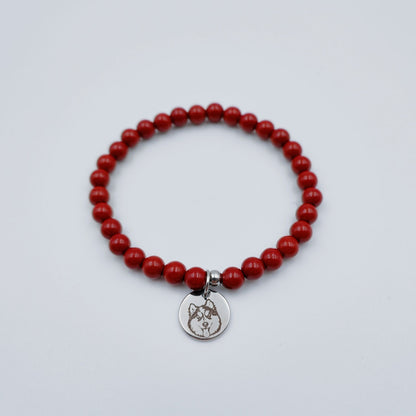 Real Cinnabar Energy Bracelet (Personalized Pet Portrait)